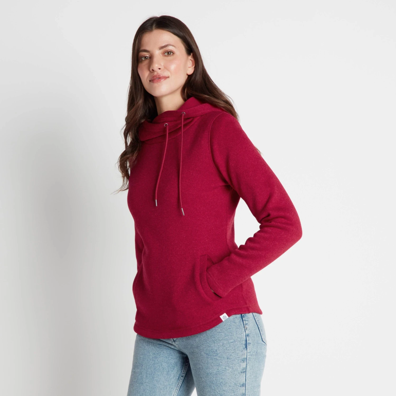 Acer Womens Knitlook Fleece Hoody - Cerise Marl 3 Acer Womens Knitlook Fleece Hoody - Cerise Marl