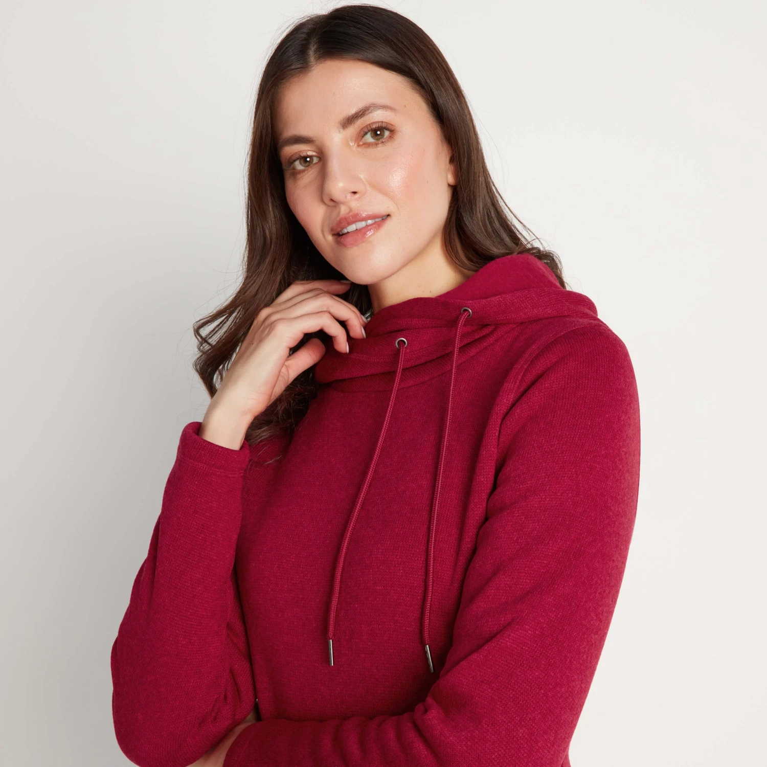 Acer Womens Knitlook Fleece Hoody - Cerise Marl 6 Acer Womens Knitlook Fleece Hoody - Cerise Marl - Image 4