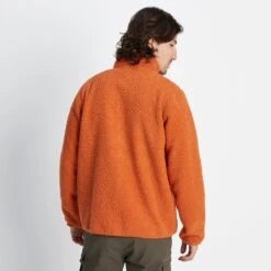 Adams Mens Sherpa Half Zip Fleece - Dark Orange -Fashion General Store 61856 ADAMS001 3