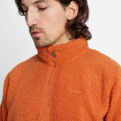 Adams Mens Sherpa Half Zip Fleece - Dark Orange -Fashion General Store 61856 ADAMS001 4