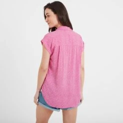 Alston Womens Shoer Short Sleeve Shirt - Bubblegum Pink Pebble Print -Fashion General Store 61856 ALST300 3