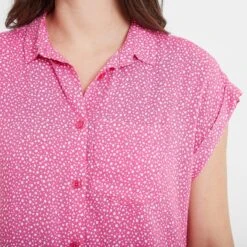 Alston Womens Shoer Short Sleeve Shirt - Bubblegum Pink Pebble Print -Fashion General Store 61856 ALST300 4