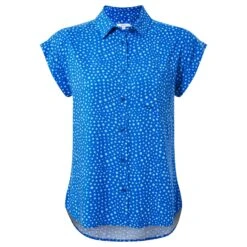 Alston Womens Shoer Short Sleeve Shirt - Mykonos Blue Star Print -Fashion General Store 61856 ALST305