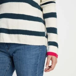 Anthea Womens Striped Roll Neck Jumper - Starry Night/Off White 15 Anthea Womens Striped Roll Neck Jumper - Starry Night/Off White -Fashion General Store 61856 ANTH300 5