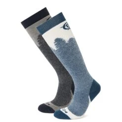 Aprica 2 Pack Womens Ski Sock - Dark Indigo/Jewel Blue