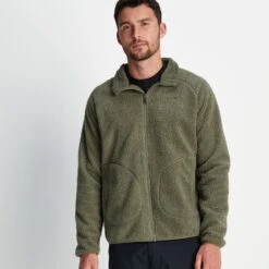 Bamford Mens Raglan Sherpa Fleece Jacket - Khaki -Fashion General Store 61856 BAMF001 2