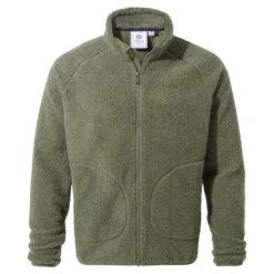 Bamford Mens Raglan Sherpa Fleece Jacket - Khaki -Fashion General Store 61856 BAMF001