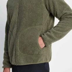 Bamford Mens Raglan Sherpa Fleece Jacket - Khaki -Fashion General Store 61856 BAMF001 5