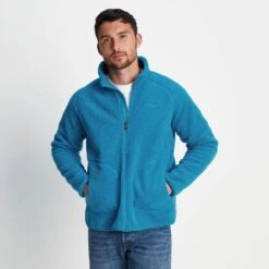 Bamford Mens Raglan Sherpa Fleece Jacket - Peacock Blue -Fashion General Store 61856 BAMF002 2