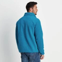 Bamford Mens Raglan Sherpa Fleece Jacket - Peacock Blue -Fashion General Store 61856 BAMF002 3