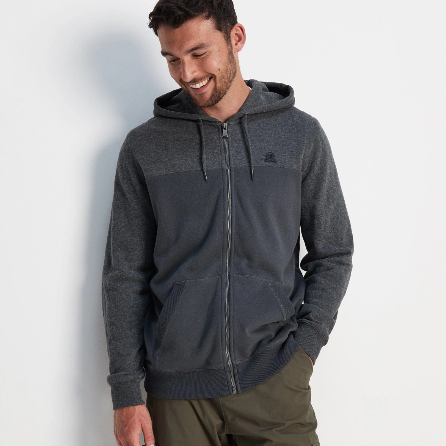 Bampton Mens Hoody - Dark Grey Marl/Soot Grey 3 Bampton Mens Hoody - Dark Grey Marl/Soot Grey