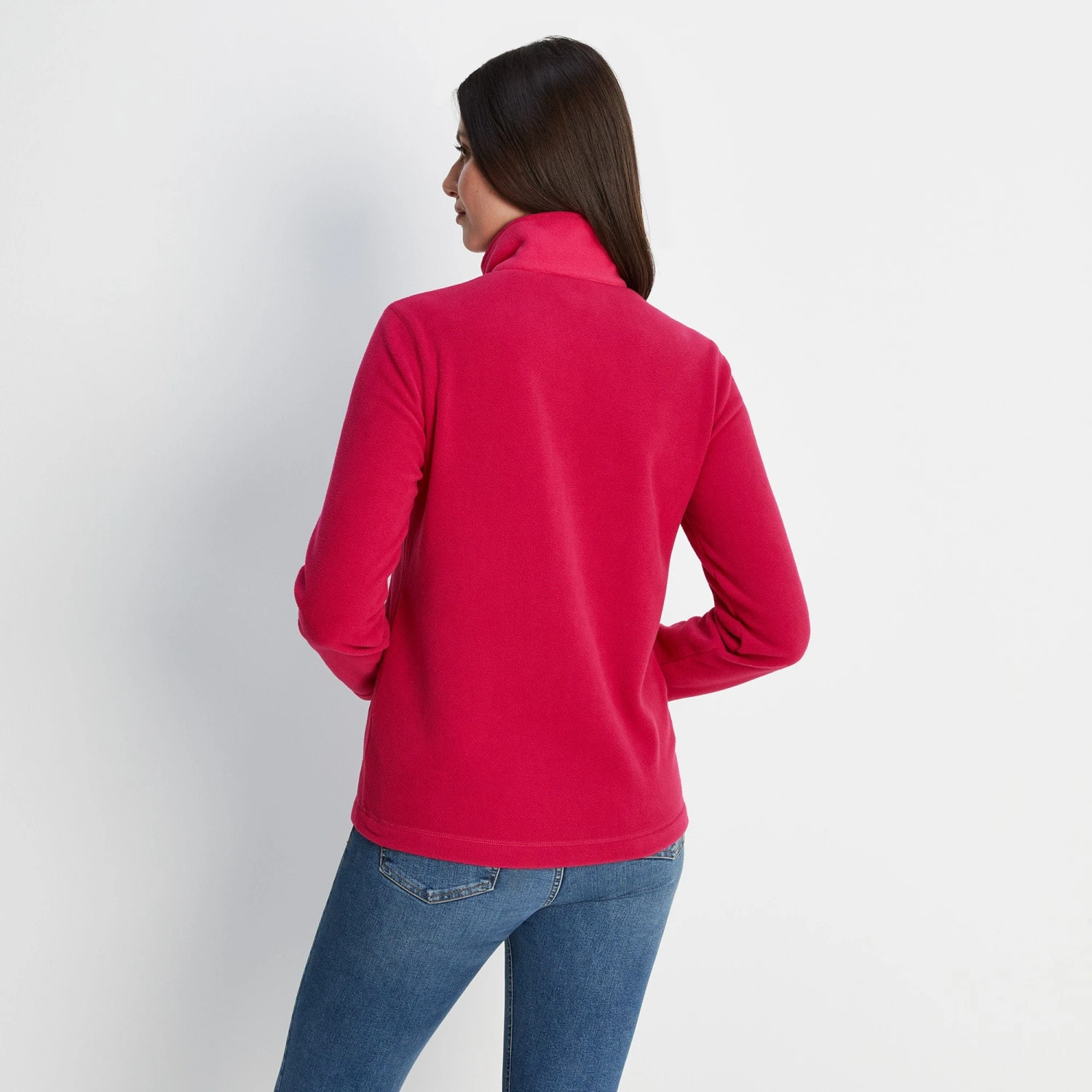Barclay Womens Press Stud Neck Fleece - Cerise 6 Barclay Womens Press Stud Neck Fleece - Cerise - Image 4