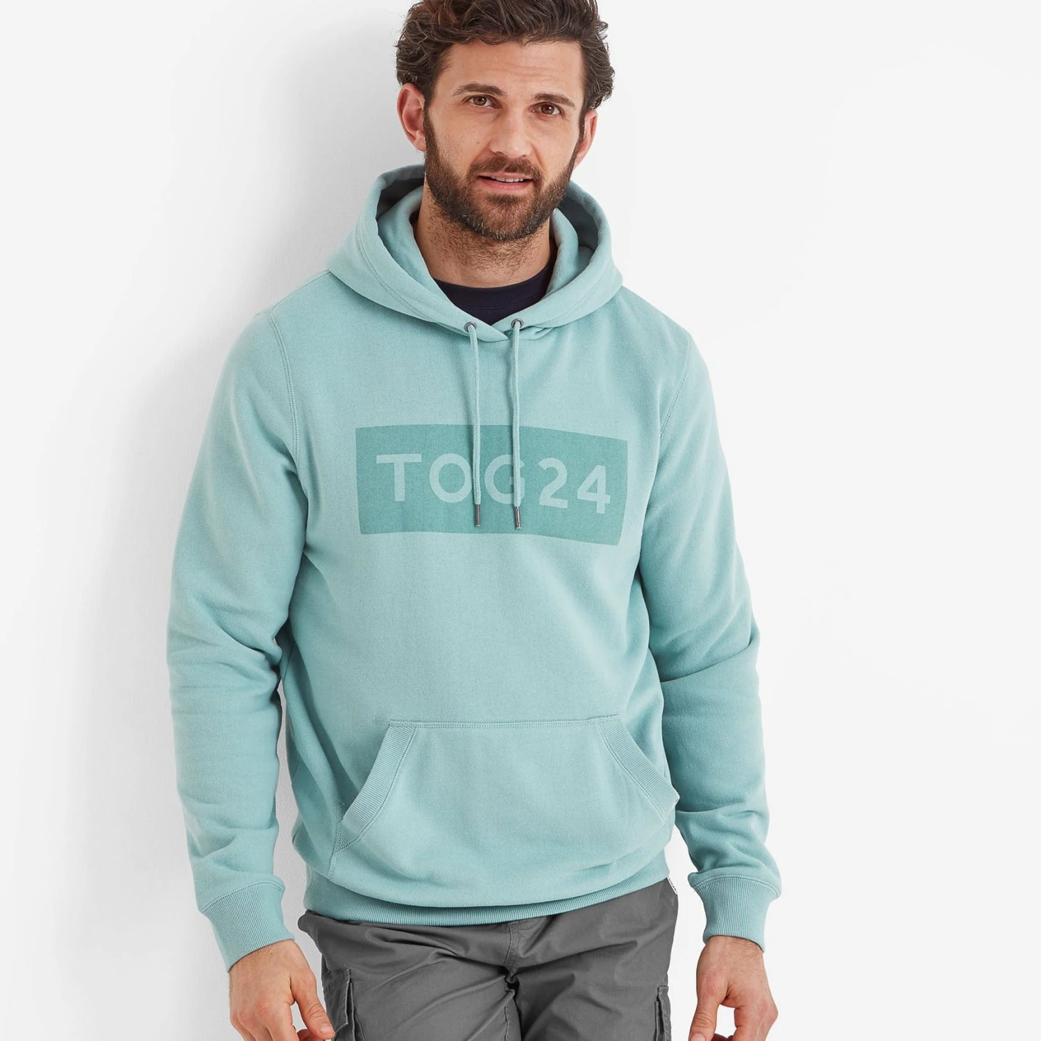 Barron Mens Hoodie - Muted Teal 3 Barron Mens Hoodie - Muted Teal