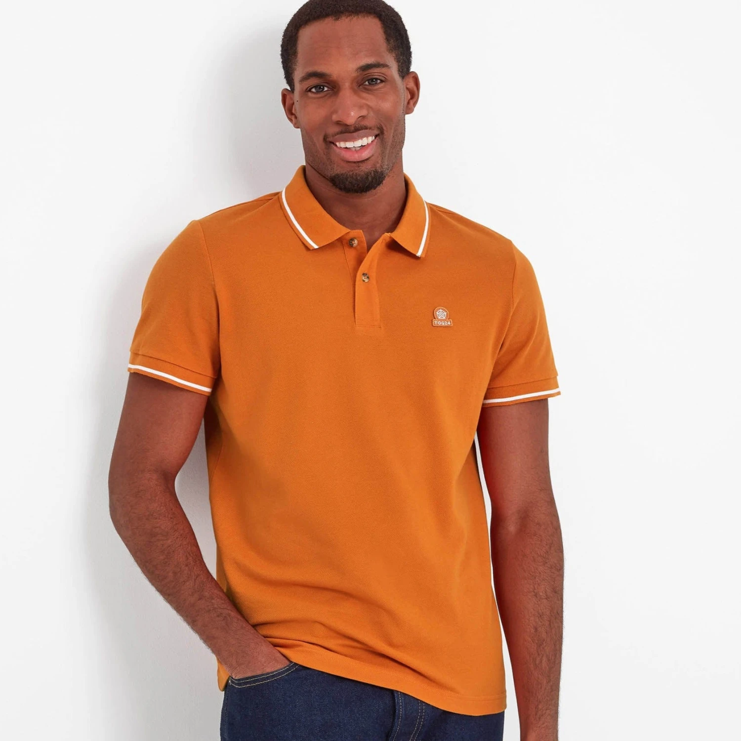 Binsoe Mens Polo - Tangerine 9 Binsoe Mens Polo - Tangerine - Image 7