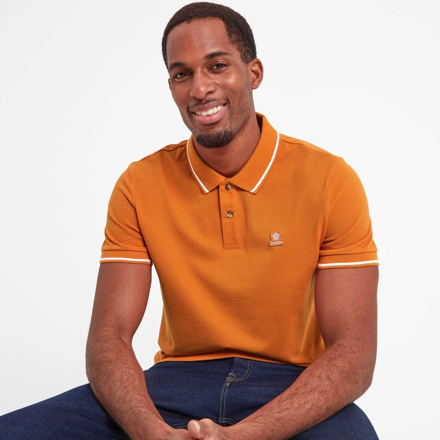 Binsoe Mens Polo - Tangerine 10 Binsoe Mens Polo - Tangerine - Image 8