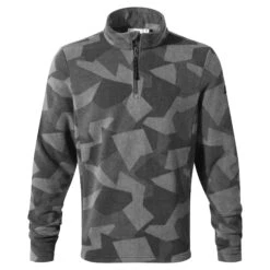 Bleakholt Mens Quarter Zip Fleece - Steel Grey Geo Camo -Fashion General Store 61856 BLEAK002