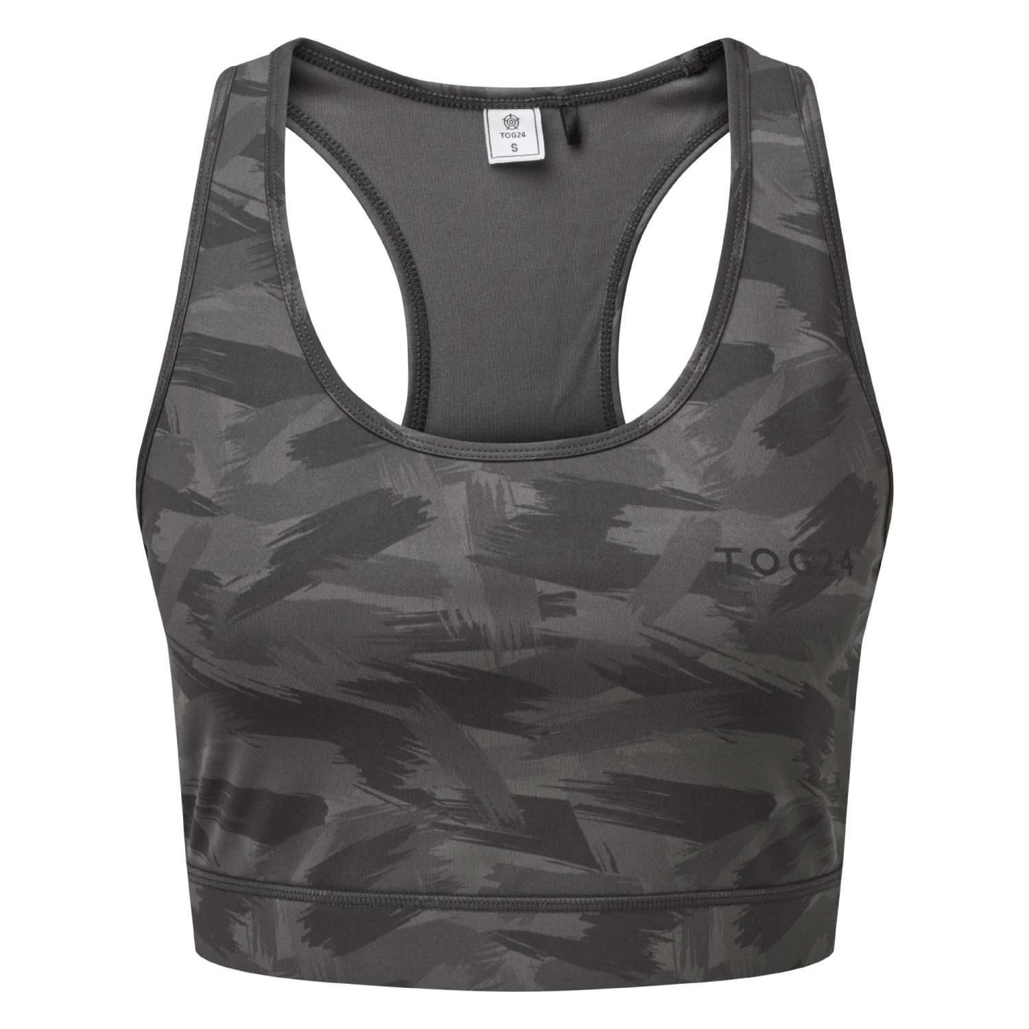 Bostock Womens Tech Crop Top - Coal Grey Print 8 Bostock Womens Tech Crop Top - Coal Grey Print - Image 6