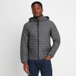 Bowburn Mens Padded Jacket - Grey Marl -Fashion General Store 61856 BOWB011 1