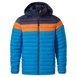 Bowburn Mens Padded Jacket - Peacock Blue/Dark Orange -Fashion General Store 61856 BOWB022