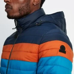 Bowburn Mens Padded Jacket - Peacock Blue/Dark Orange -Fashion General Store 61856 BOWB022 4