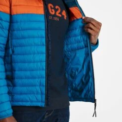 Bowburn Mens Padded Jacket - Peacock Blue/Dark Orange -Fashion General Store 61856 BOWB022 5