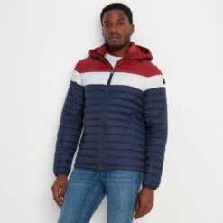 Bowburn Mens Padded Jacket - Dark Indigo/Port