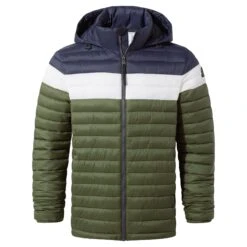 Bowburn Mens Padded Jacket - Khaki/Steel Blue -Fashion General Store 61856 BOWB024