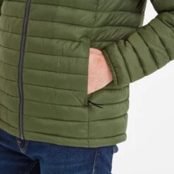 Bowburn Mens Padded Jacket - Khaki/Steel Blue -Fashion General Store 61856 BOWB024 5