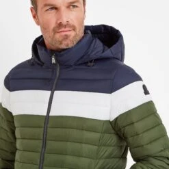 Bowburn Mens Padded Jacket - Khaki/Steel Blue -Fashion General Store 61856 BOWB024 6