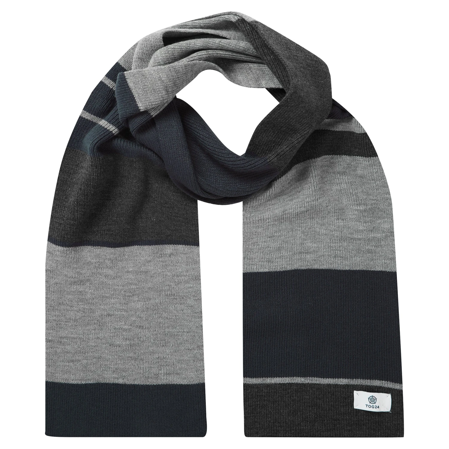 Brington Colour Blocked Scarf - Dark Indigo 4 Brington Colour Blocked Scarf - Dark Indigo - Image 2