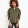 Caldene Womens Quarter Zip Sweat - Khaki -Fashion General Store 61856 CALDE300 2