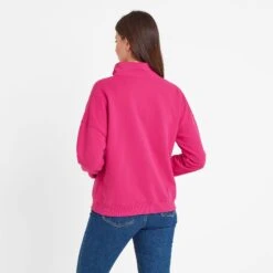 Caldene Womens Quarter Zip Sweat - Hibiscus Pink -Fashion General Store 61856 CALDE301 3