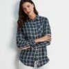 Candice Womens Check Boyfriend Fit Shirt - Dark Indigo/Faded Pink Check -Fashion General Store 61856 CAND300 7