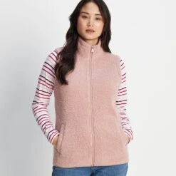 Carlan Womens Teddy Fleece Gilet - Faded Pink -Fashion General Store 61856 CARL301 2