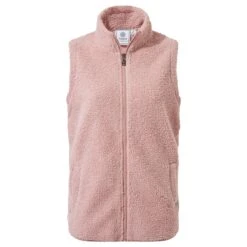 Carlan Womens Teddy Fleece Gilet - Faded Pink -Fashion General Store 61856 CARL301