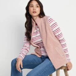 Carlan Womens Teddy Fleece Gilet - Faded Pink -Fashion General Store 61856 CARL301 6