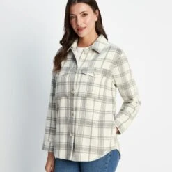 Carrie Womens Shacket - Light Grey Marl Check 14 Carrie Womens Shacket - Light Grey Marl Check -Fashion General Store 61856 CARRI300 2