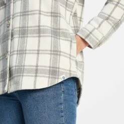 Carrie Womens Shacket - Light Grey Marl Check 16 Carrie Womens Shacket - Light Grey Marl Check -Fashion General Store 61856 CARRI300 4