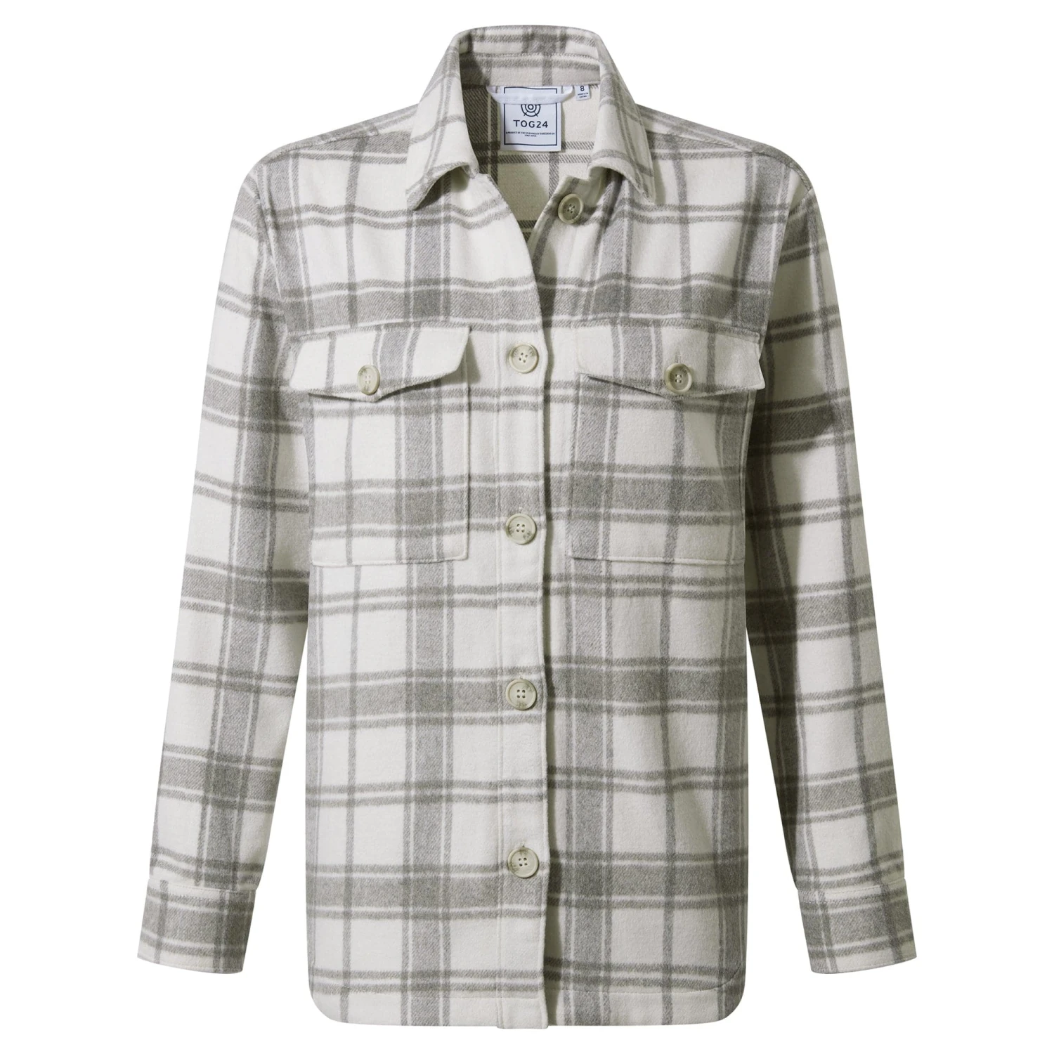 Carrie Womens Shacket - Light Grey Marl Check 11 Carrie Womens Shacket - Light Grey Marl Check - Image 9