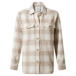 Carrie Womens Shacket - Biscuit Check -Fashion General Store 61856 CARRI301