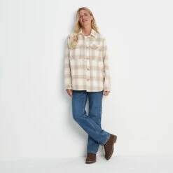 Carrie Womens Shacket - Biscuit Check -Fashion General Store 61856 CARRI301 7