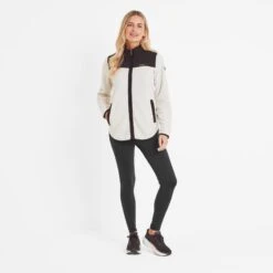 Carty Womens Colour Block Fleece Jacket - Vanilla/Black -Fashion General Store 61856 CART301 3