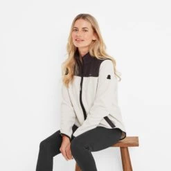 Carty Womens Colour Block Fleece Jacket - Vanilla/Black -Fashion General Store 61856 CART301 4