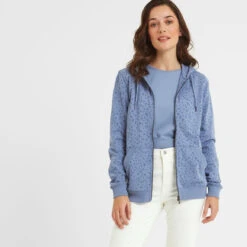 Carys Womens Zip Hoody - Dusty Blue -Fashion General Store 61856 CARYS301 1