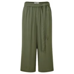 Cassie Womens Wide Leg Cropped Trousers - Khaki -Fashion General Store 61856 CASSI301