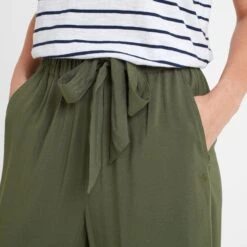 Cassie Womens Wide Leg Cropped Trousers - Khaki -Fashion General Store 61856 CASSI301 4