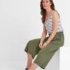 Cassie Womens Wide Leg Cropped Trousers - Khaki -Fashion General Store 61856 CASSI301 5