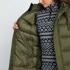 Cautley Womens Long Padded Shower Resistant Jacket - Khaki -Fashion General Store 61856 CAUT301 7