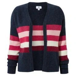 Clio Womens Stripe Cardigan - Dark Indigo -Fashion General Store 61856 CLIO300