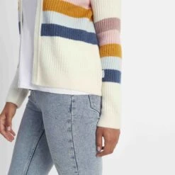 Clio Womens Stripe Cardigan - Off White -Fashion General Store 61856 CLIO301 6